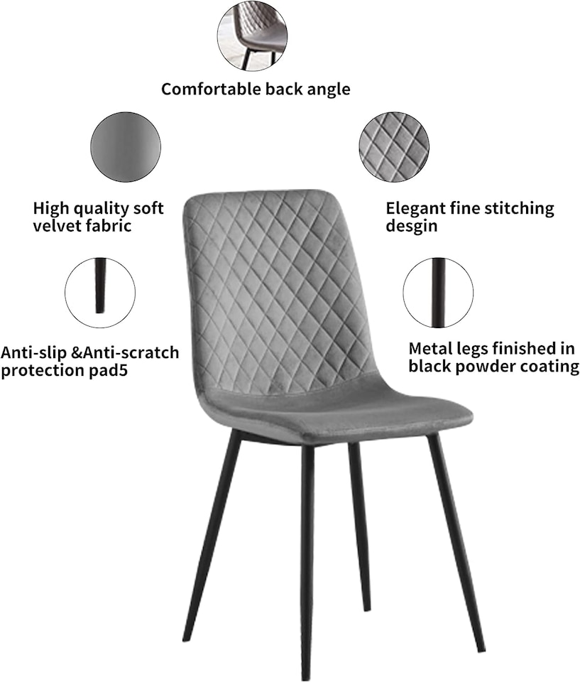 image 1 of MCC Direct Set of 2 Lexi Velvet Fabric Dining Chairs with Metal Legs Yellow