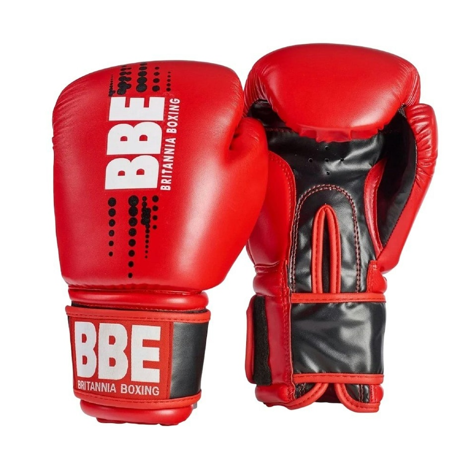 BBE Unisex Adult Boxing Club FX Boxing Gloves - Black/Red - 14oz