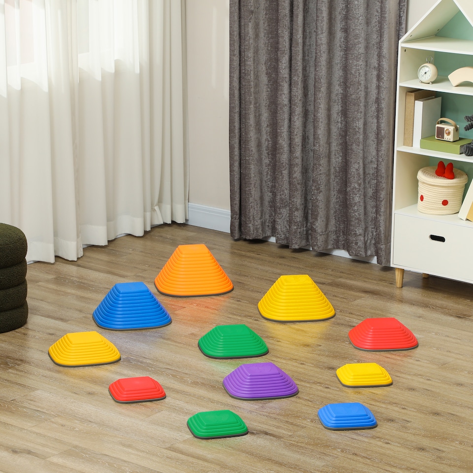 image 1 of AIYAPLAY Balance Stepping Stones, 11-Piece Sensory Toy for Ages 3-8 Years