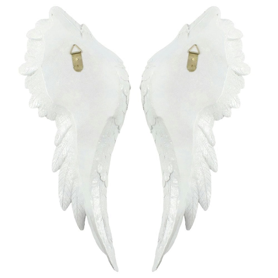 image 1 of Something Different Glitter Angel Wings Hanging Decoration - White - One Size (UTSD6550)