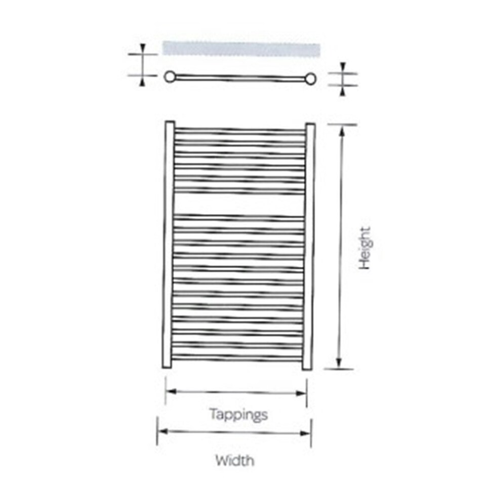 image 1 of 720mm (H) x 600mm (W) - Curved Vertical - Bathroom Towel Radiator (Richmond) - (0.72m x 0.6m)