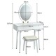 image 2 of COSTWAY Makeup Vanity Dressing Table Set with Lighted Mirror White