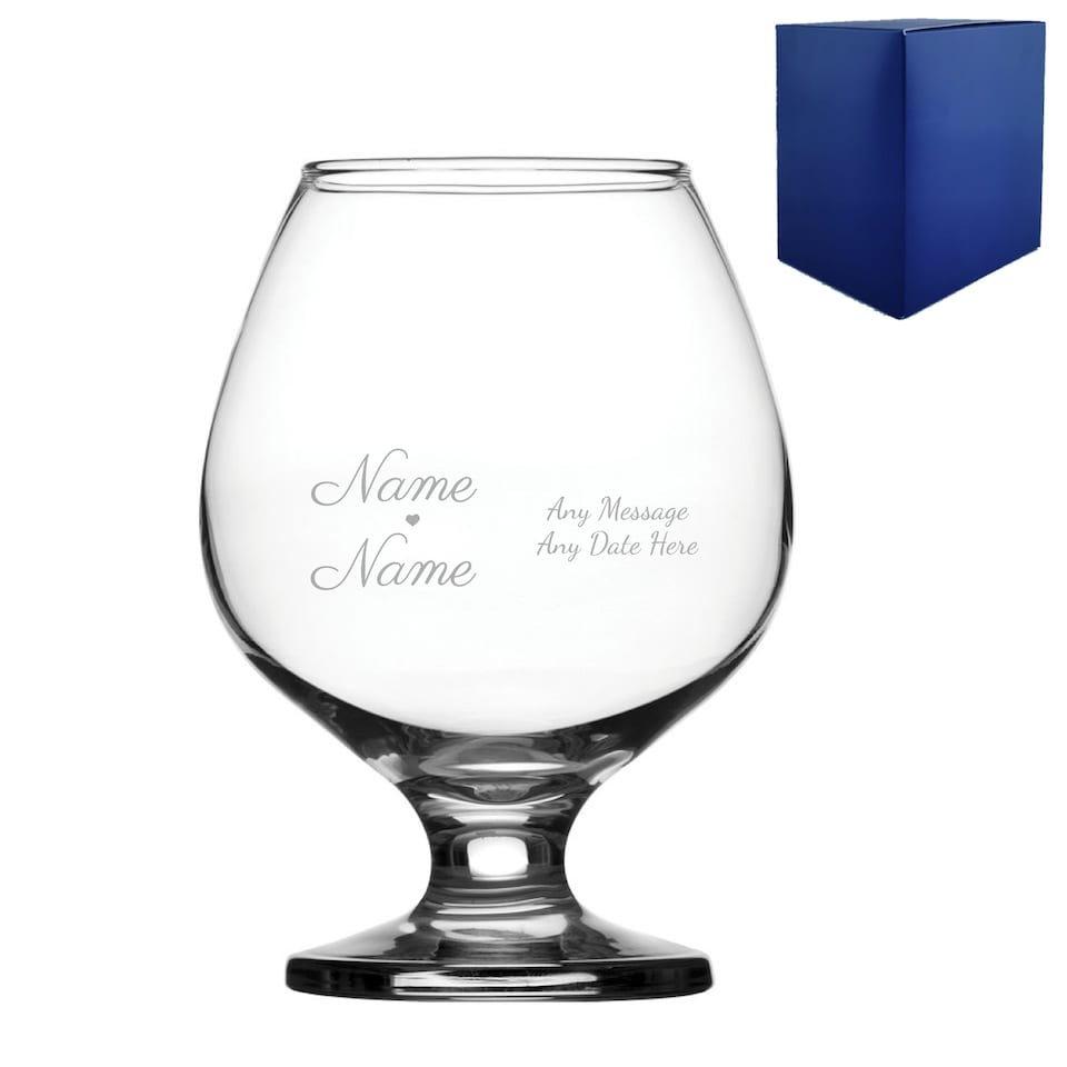 image 1 of Personalised Engraved Wedding Bistro Brandy Gift Boxed