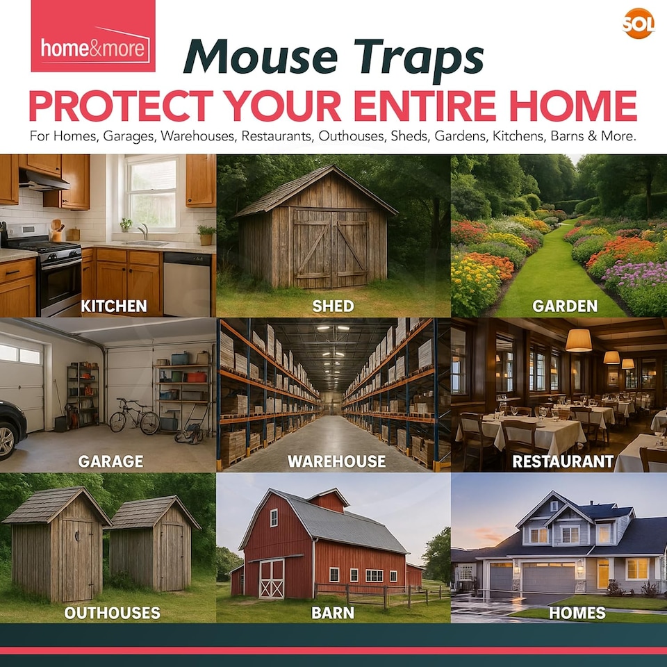 image 1 of 6pk Mouse Traps Indoor & Outdoor – Reusable Snap Traps with Shark Tooth Design, Instant Kill Mice Catchers, Durable & Safe