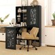 image 2 of HOMCOM Convertible Desk with Blackboard Multi-function Workstation, Black