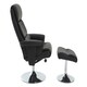 image 2 of Interiors by Premier Luxurious Black Leather Effect Reclining Chair and footstool, Easy to Clean Leather Chair, Comfy Footstool