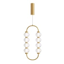 Amulet Oval Modern Pendant Ceiling Light Gold 3000K 700lm Glass Shade