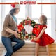 image 2 of Christmas Wreath with 30 LED Lights & Hanger - Artificial Pre-Lit Door Wreath for Front Door, Window, Fireplace & Holiday Home Decor