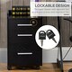 image 7 of HOMCOM 3 Drawer Mobile Filing Cabinet Lockable Filing Cabinet, Black Black