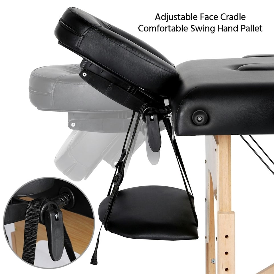 image 1 of Yaheetech Adjustable 3-Section Folding Massage Couch