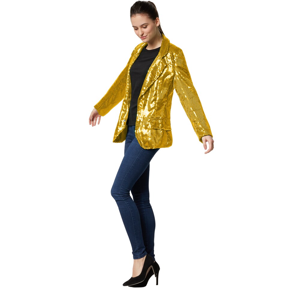 image 1 of Womens sequin jacket | Gold | gold | 1