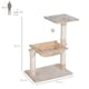 image 8 of PawHut Cat Tree Scratch Post with Bed Hammock Sisal for Indoor Cats Beige