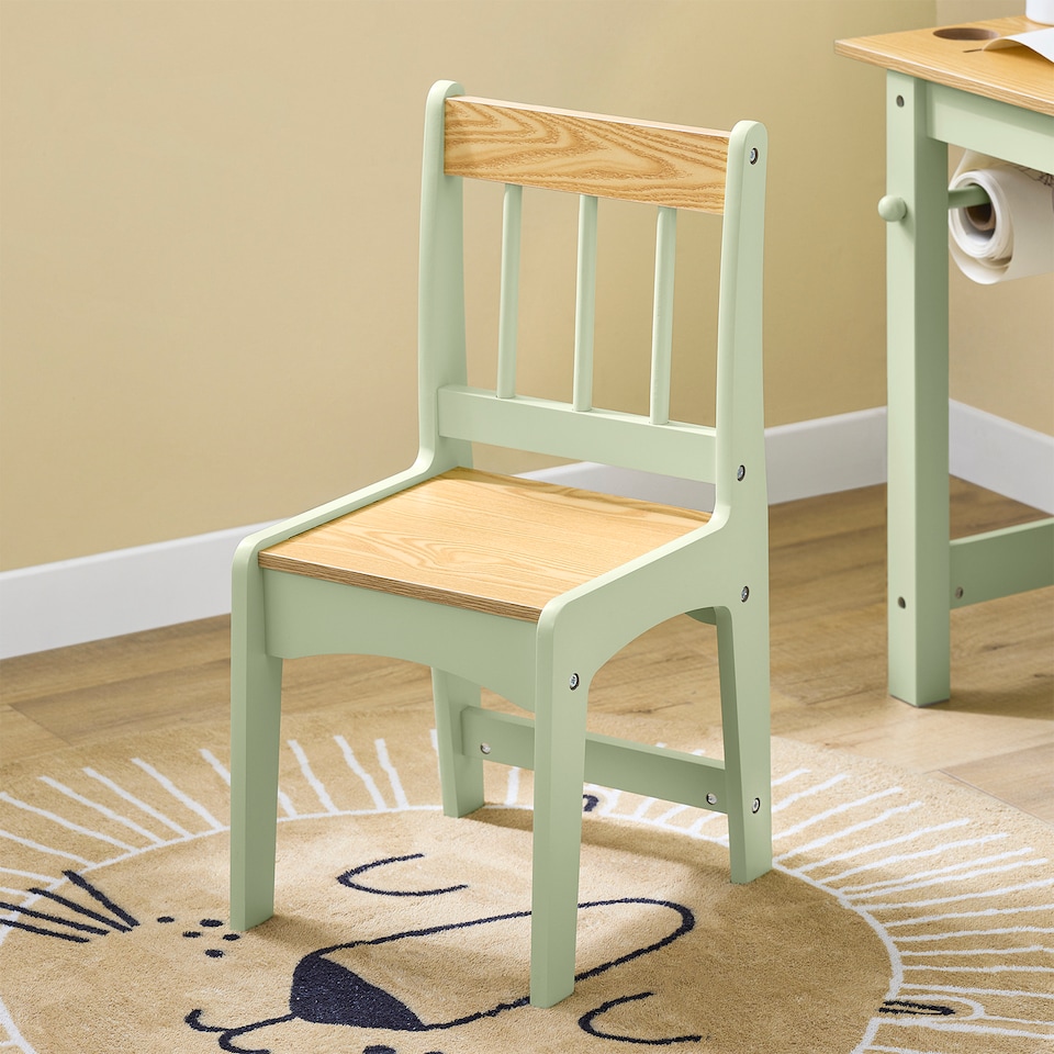 image 1 of SoBuy Kids Desk and Chair Set with 2 Shelves & Paper Roll Holder, Green, 31.4x19.6x25.9 in, 15.3 kg - KMB60-GR
