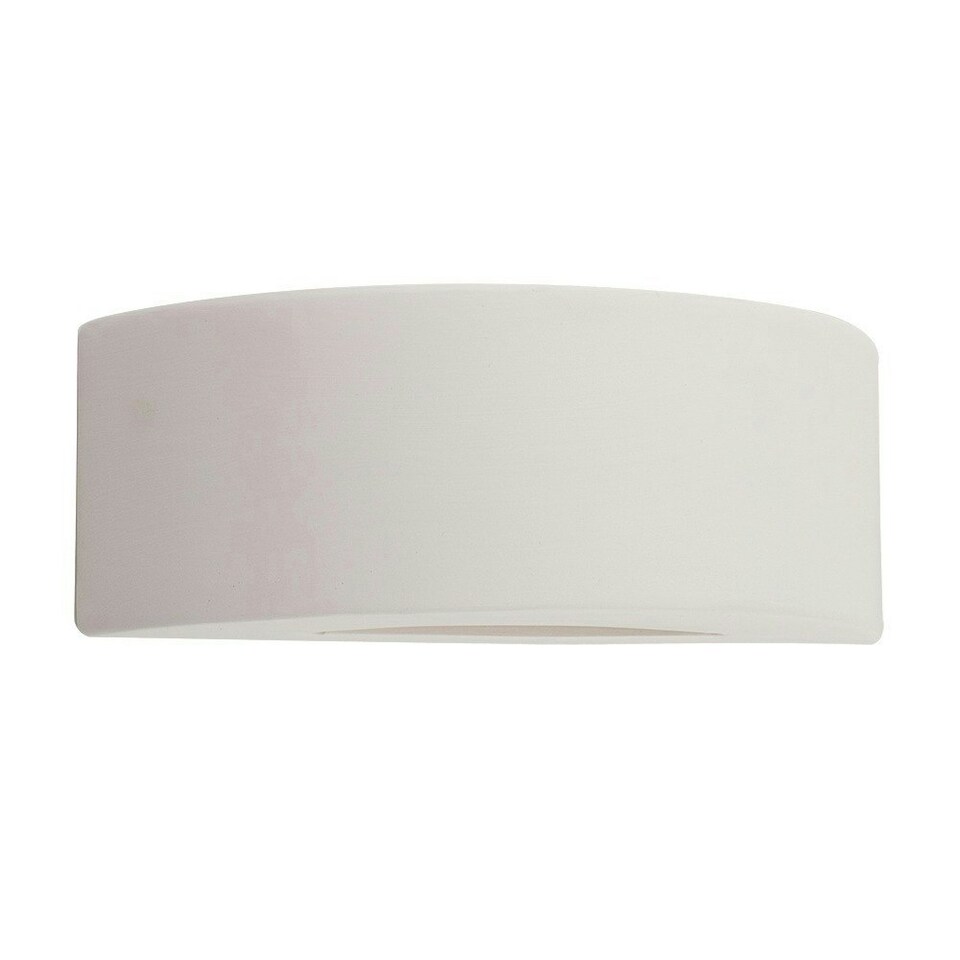 image 1 of ValueLights Pair of - Modern Curved Ceramic Uplighter Wall Wash Lamps In White Finish White