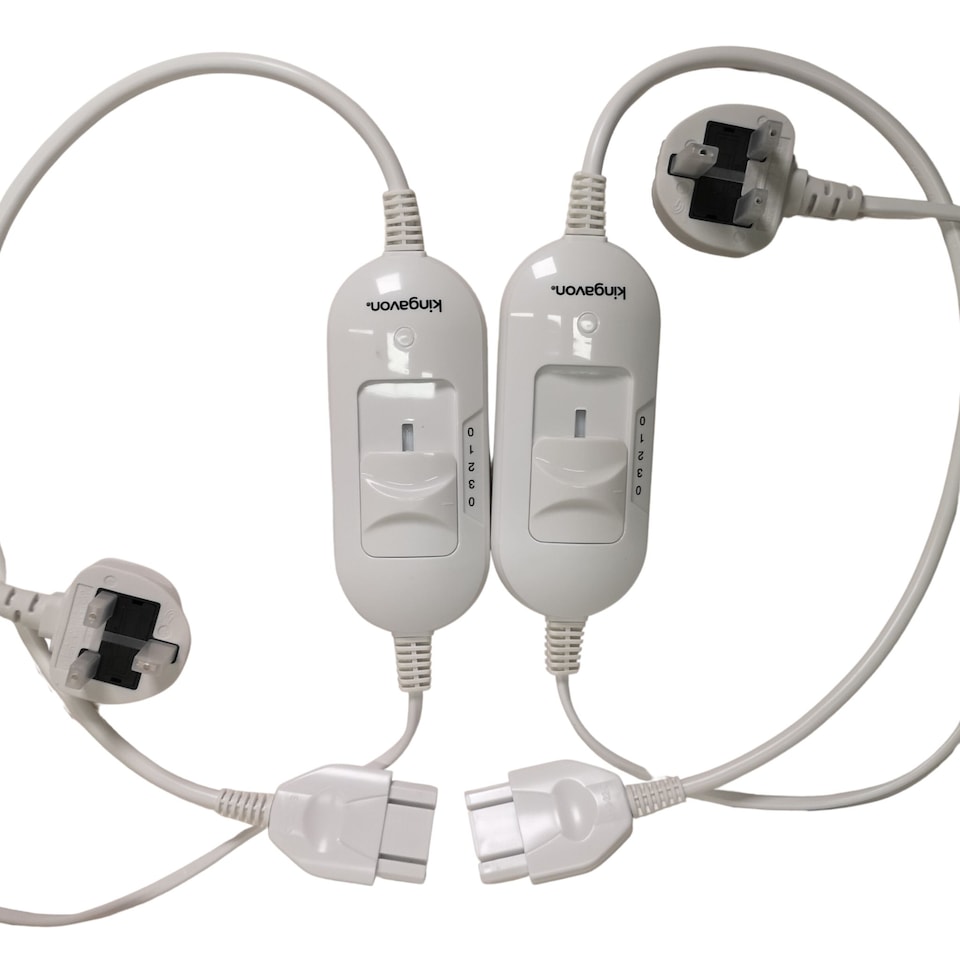 image 1 of 150cm 2 x 60W King Size White Electric Blanket Throw with Temperature Settings