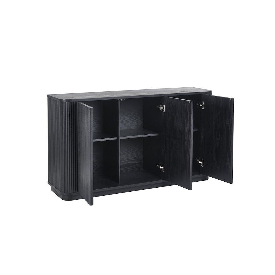 image 1 of Louis Fluted Sideboard - Black
