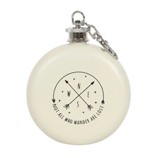 Something Different Happy Camper Hip Flask - White - One Size