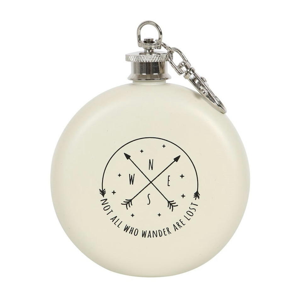 image 1 of Something Different Happy Camper Hip Flask - White - One Size