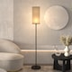image 9 of HOMCOM Floor Lamp, Modern Standing Lamp with Linen Shade, Tall Lamps for Living Room, Bedroom, with Foot Switch, Bulb not Included, Black