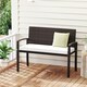 image 7 of COSTWAY Patio Rattan Loveseat Garden Wicker 2-Seat Bench White