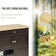 image 5 of COSTWAY Rolling Kitchen Storage Trolley Cupboard Island Brown
