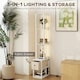 image 3 of HOMCOM Floor Lamp with Shelves, LED Standing Lamp with Fabric Drawer, White White