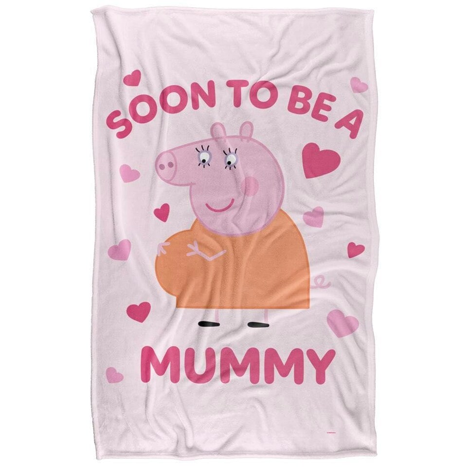 image 1 of Peppa Pig Soon To Be Mummy Pig Blanket - White - One Size