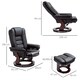 image 3 of HOMCOM Recliner Chair With footstool, Recliner Armchair up to 130kg Weight Capacity, 135 Reclining Swivel Sofa Chair, PU Leather Ergonomic Couch Bed with Swivel Wood Base for Living Room, Black