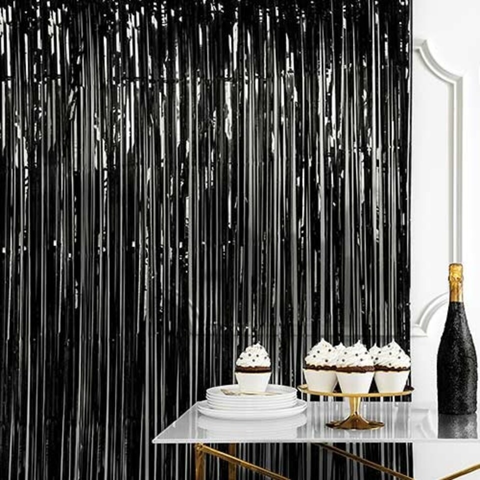image 1 of Baby Blue Foil Door Curtain Backdrop 92cm x 244cm - Pack of 10