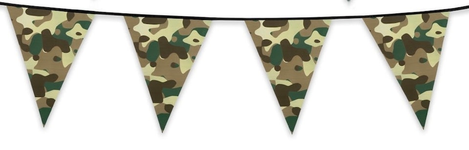 image 1 of Camo Design Party Bunting 10m with 20 Pennants