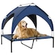 image 6 of PawHut Cooling Raised Dog Bed w/ Breathable Mesh, for M, L Dogs - Dark Blue
