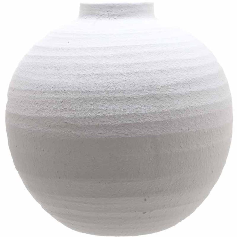 Tiber Large Vase - Ceramic - L36 x W36 x H36 cm - Matt White White