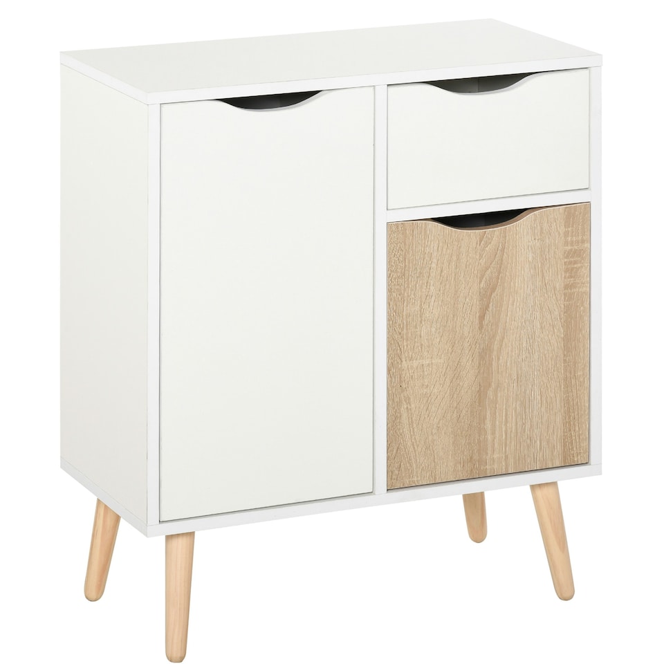 image 1 of HOMCOM Floor Cabinet Storage Cupboard Sideboard with Drawer for Bedroom