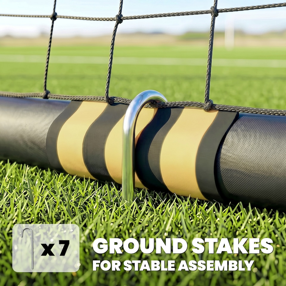 image 1 of SPORTNOW Football Goal, 10 x 6.5ft Football Net with EPE Padding, Yellow