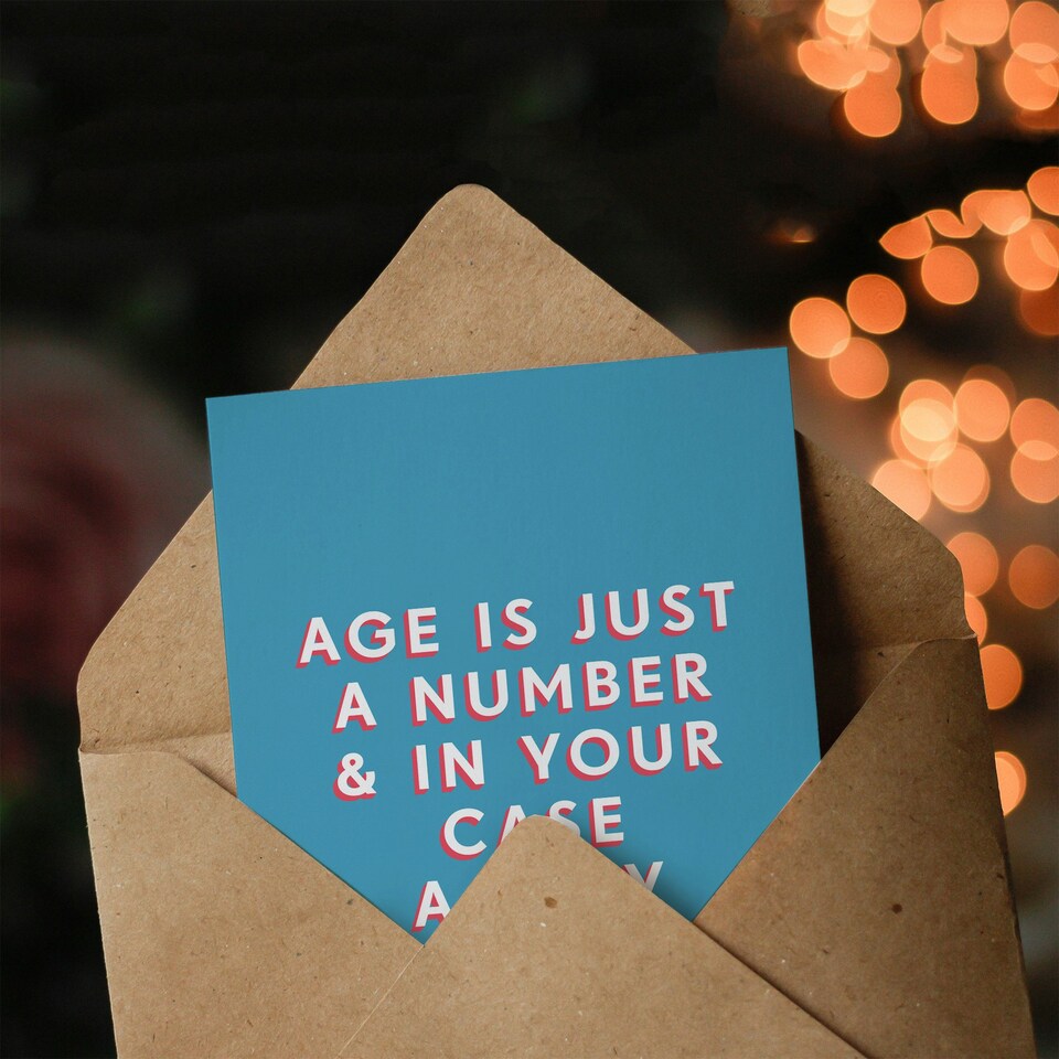 image 1 of Age Just a High Number Him Dad Brother Grandad Fun Birthday Card