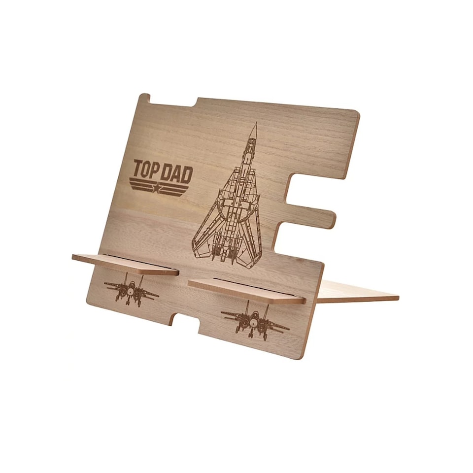 image 1 of Top Gun Wooden Desk Tidy Brown