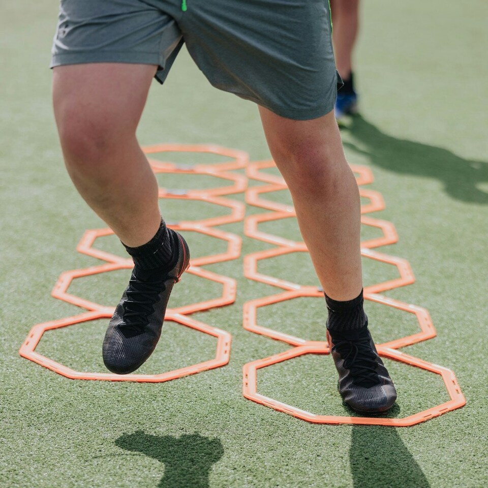 image 1 of Football Flick 2 In 1 Octa Speed Rings – Speed Agility Ladder With Hurdle Capability