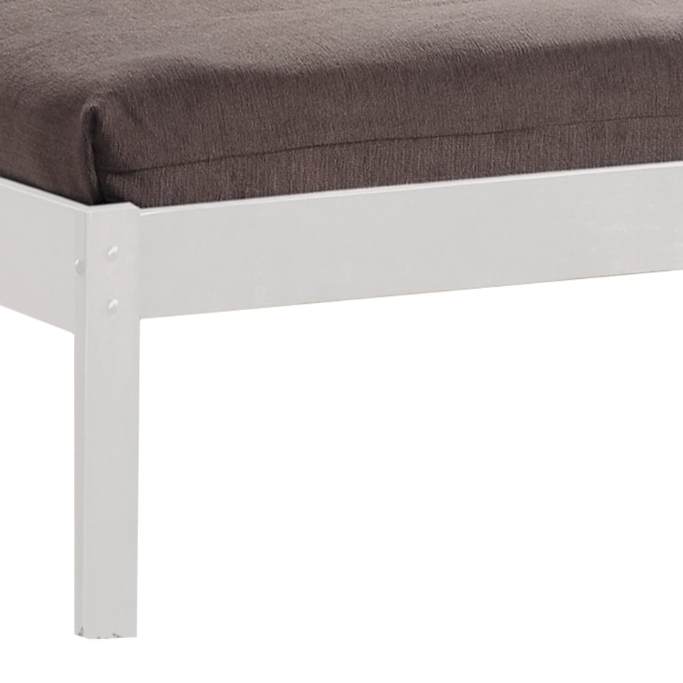 image 1 of 4ft6 Double White wood wooden bed frame.Low foot end, bedstead. Shaker style, horizontal top rail.