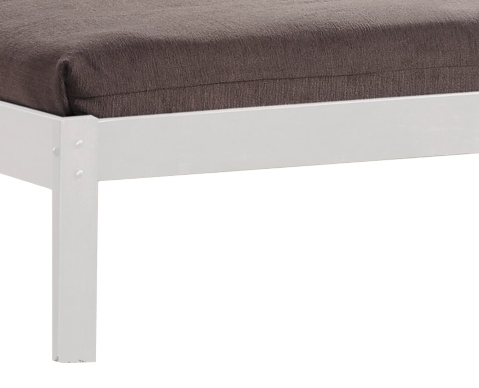 image 1 of 4ft6 Double White wood wooden bed frame.Low foot end, bedstead. Shaker style, horizontal top rail.