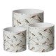 image 2 of Ceramic Indoor Garden Bird Print Plant Pot - H10.5cm