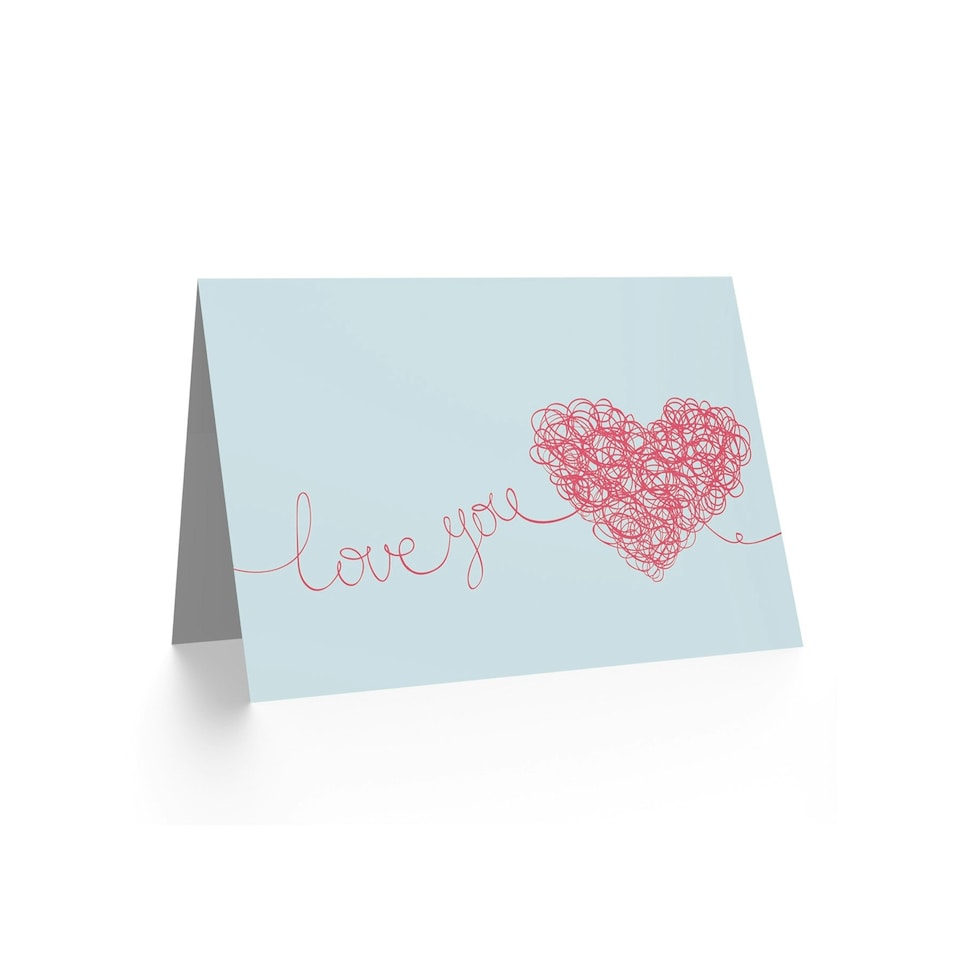 image 1 of Love You Scribble Heart Partner Anniversary Love Valentines Day Card