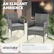 image 4 of Garden Chair Nantes Set of 2 - durable polyrattan, 2 sets of cushion covers Grey | Light Grey
