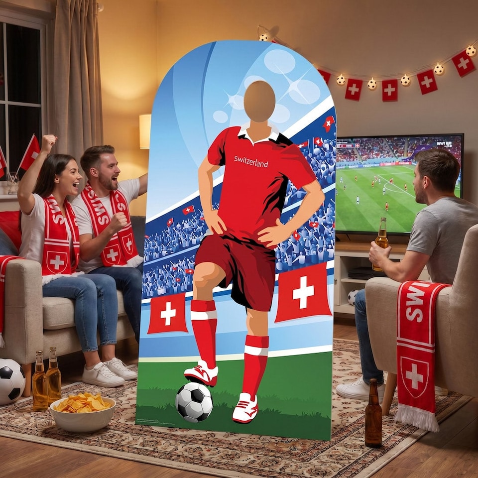 image 1 of Switzerland World International Tournament Football Stand-In Cardboard Cutout 190cm