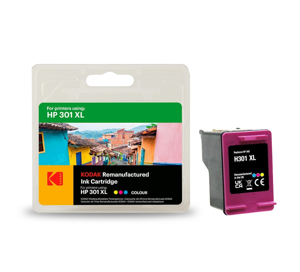 image 1 of Kodak Remanufactured HP 301XL Colour Ink Cartridge | Multi | 1