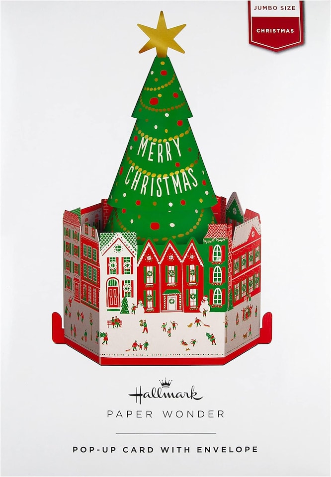 image 1 of Town Square Tree Design Pop Up 3D Christmas Card