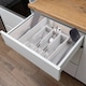 image 2 of 7-Section Extendable Plastic Cutlery Tray Organiser | Grey | 1
