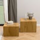 image 3 of Dice Square Coffee Table Set in Oak Effect