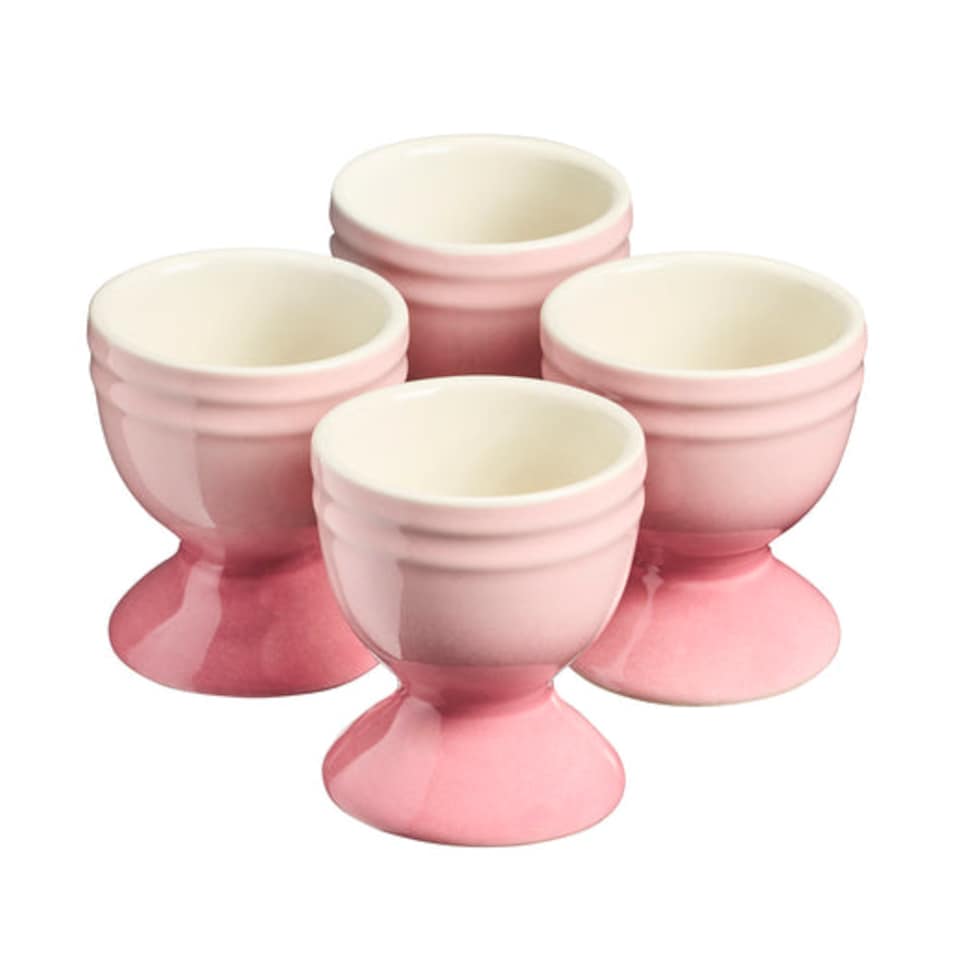 image 1 of Cooks Professional 4 Piece Egg Cup Set - Dishwasher Safe Stoneware | Pink | Pink | 4