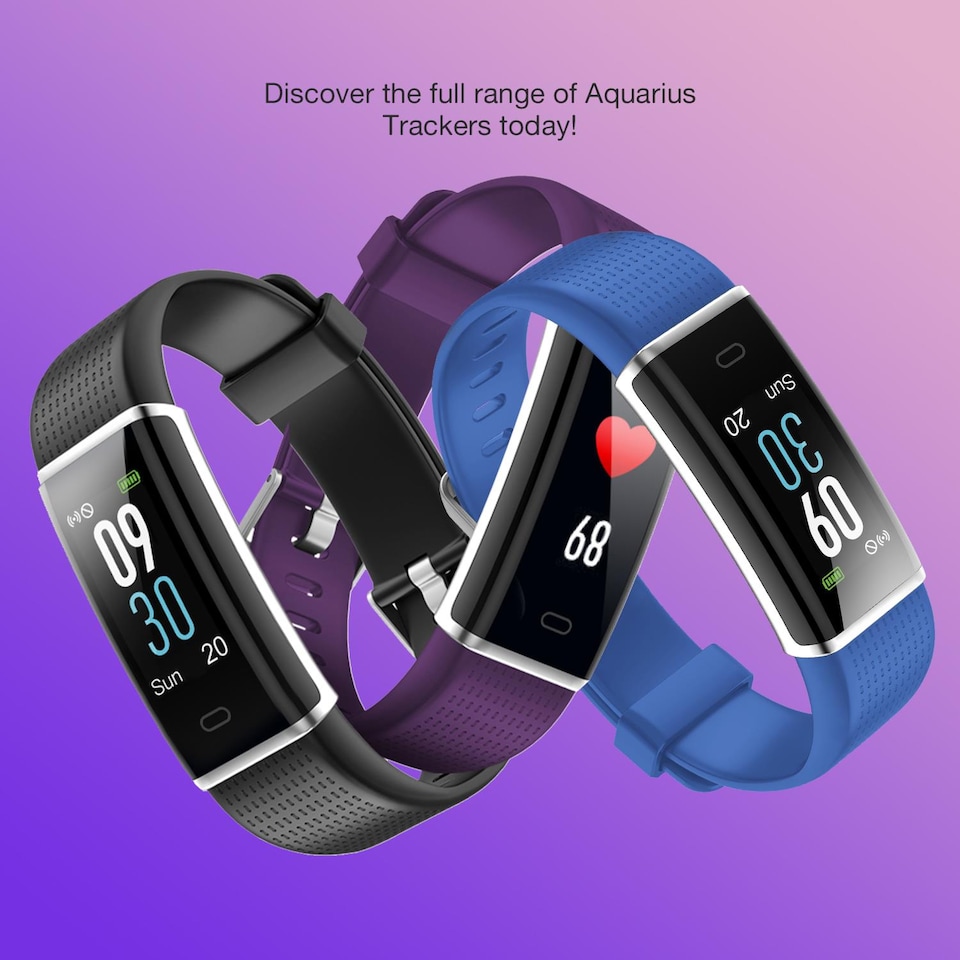 image 1 of Aquarius IP68 Waterproof Bluetooth Fitness Tracker Heart Rate Step Counter Blue