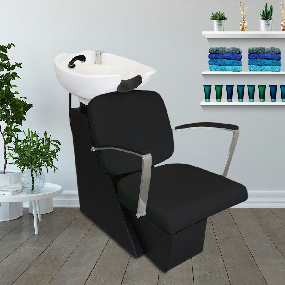 image 1 of Salon Backwash Chair In Black | Black
